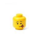 Dzeltena glabāšanas kaste LEGO® silly head, 10,5 x 10,6 x 12 cm