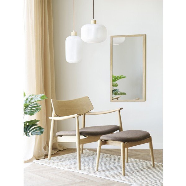 Balta piekaramā lampa ar stikla abažūru ø 20 cm Argalo – House Nordic-image-1