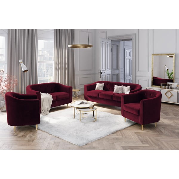 Sarkans samta atpūtas krēsls Kooko Home Corde-image-1