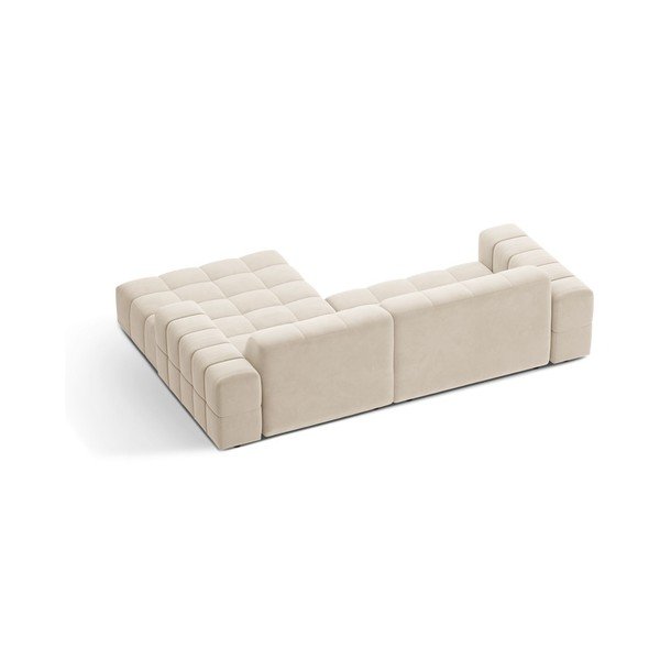 Krēmkrāsas samta stūra dīvāns (ar labo stūri/ar zvilni) Chicago – Cosmopolitan Design-image-2