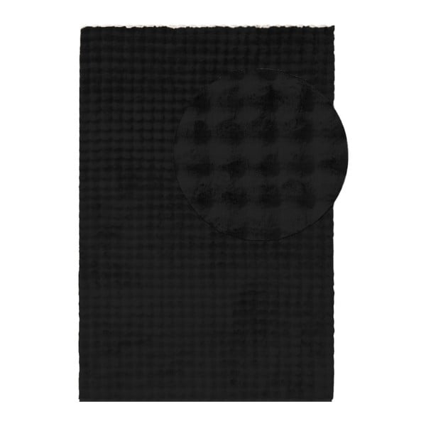 Melns mazgājams paklājs 160x230 cm Bubble Black – Mila Home