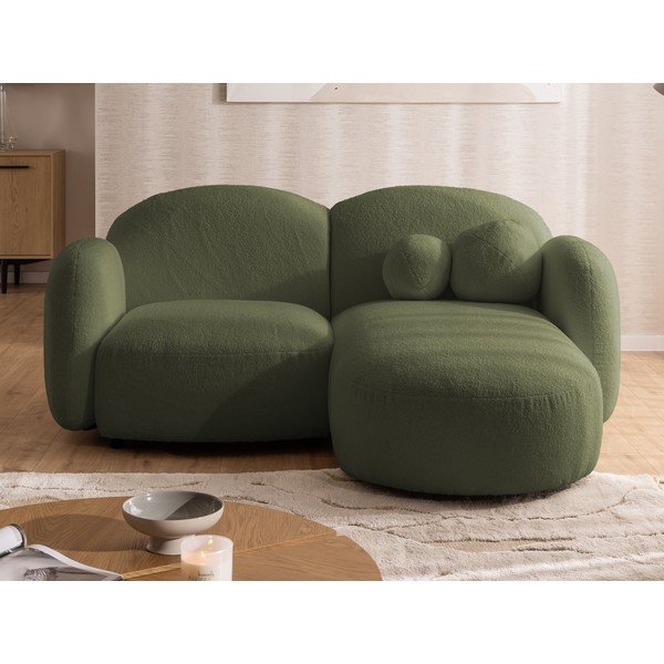 Zaļš stūra dīvāns no buklē auduma (ar labo stūri/ar zvilni) Orbit – Ropez-image-1