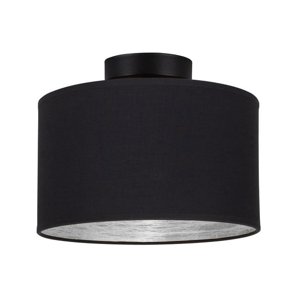 Melna griestu lampa ar sudraba detaļām Sotto Luce Tres S, ⌀ 25 cm