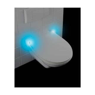 Balts tualetes poda sēdeklis ar LED apgaismojumu un vieglu aizvēršanu Wenko Gubbio, 44 x 36,8 cm