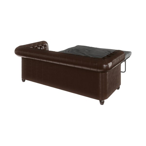 Tumši brūns mākslīgās ādas dīvāns 203 cm York – Ropez-image-4