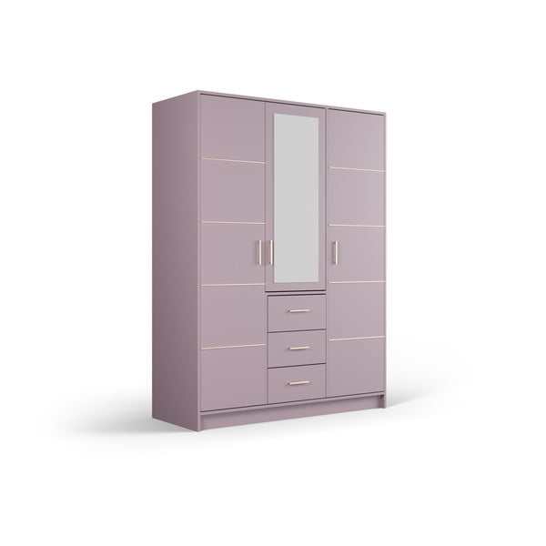 Rozā skapis ar spoguli 147x200 cm Burren – Cosmopolitan Design-image-2