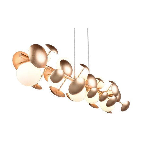 Balta/zelta krāsas piekaramā lampa ar stikla abažūru Bubble – Trio Select-image-1