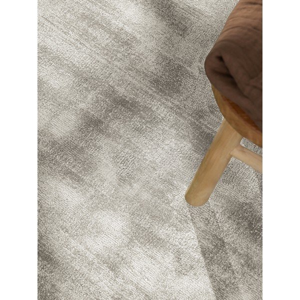 Pelēks ar rokām darināts viskozes apaļš paklājs ø 120 cm Noemi – Vikosa-image-3