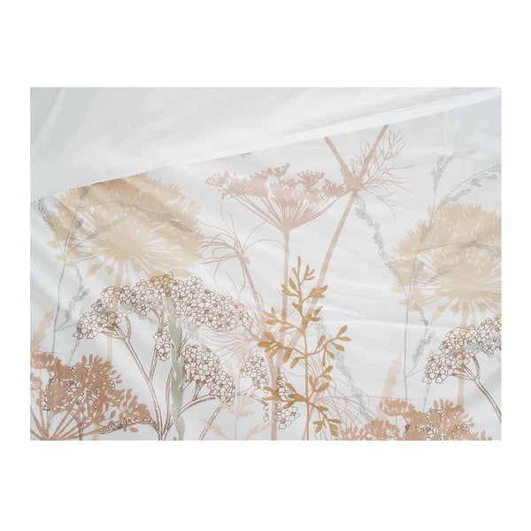 Balta/terakotas oranža vienguļamā gultas veļa no krepa auduma 140x200 cm Caraway – B.E.S.-image-1