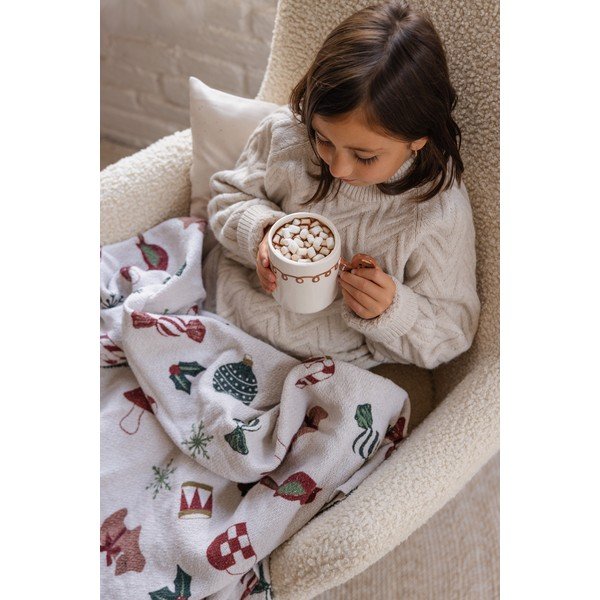 Balts pleds ar Ziemassvētku motīvu 130x160 cm Yule – Bloomingville-image-3