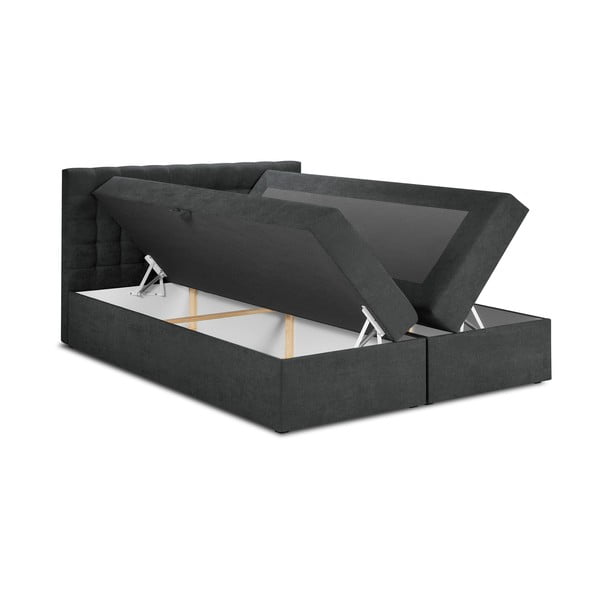 Tumši pelēka divguļamā gulta Mazzini Beds Jade, 180 x 200 cm-image-3