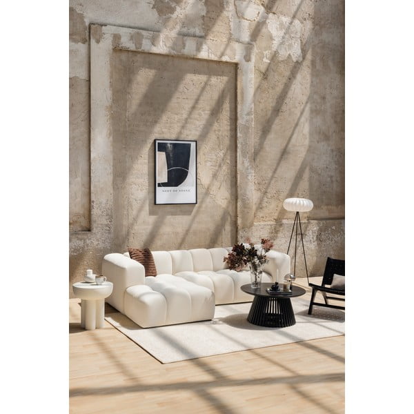 Pelēkbrūns samta stūra dīvāns (ar kreiso stūri/ar zvilni) Cube – Bonami Selection-image-1