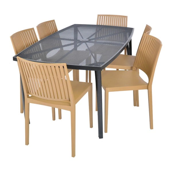 Brūns plastmasas dārza krēsls Bars – Rojaplast-image-1