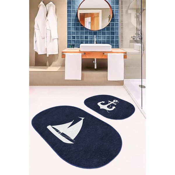 Zili vannas istabas paklājiņi (2 gab.) 60x100 cm – Mila Home-image-1