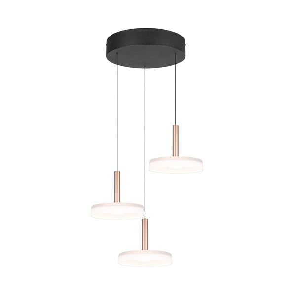 Melnbalta/zelta krāsas LED piekaramā lampa ar regulējamu spilgtumu un stikla abažūru ø 35 cm Celeste – Trio-image-2