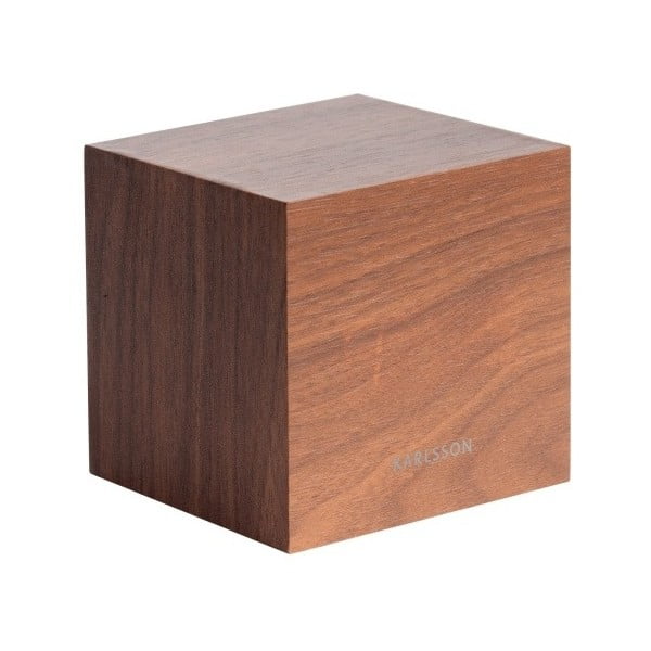 Karlsson Mini Cube modinātājs ar koka dekoru, 8 x 8 cm-image-3