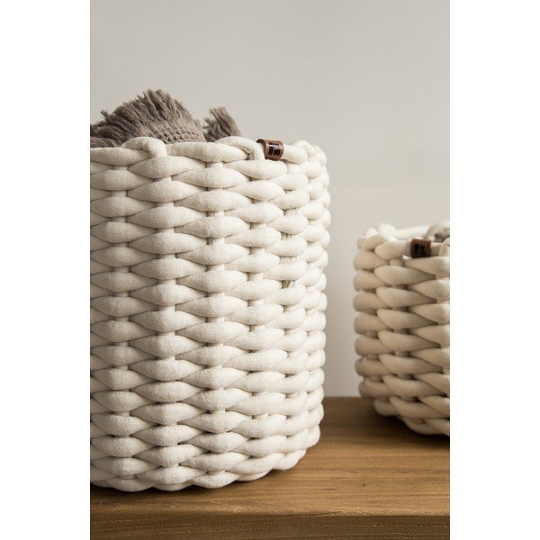 Tekstila uzglabāšanas grozs ø 25x25 cm Peach Skin Round M – Bigso-image-2