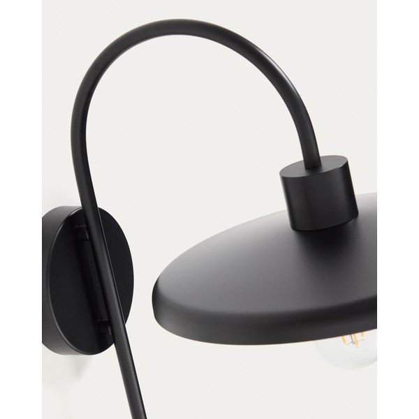 Melna sienas lampa ø 27 cm Nuvira – Kave Home-image-3