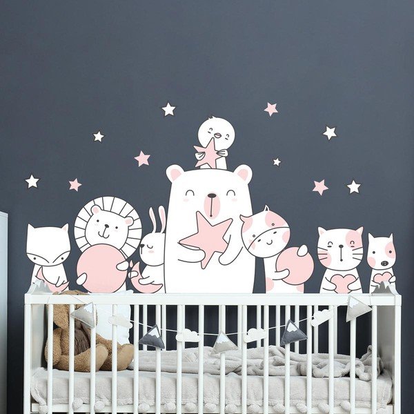 Bērnu sienas uzlīme Ambiance Star Guardian Animals, 90 x 60 cm-image-1