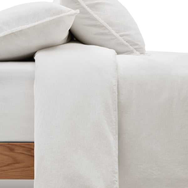 Krēmkrāsas vienguļamā gultas veļa no kokvilnas perkala 150x220 cm Sifinia – Kave Home