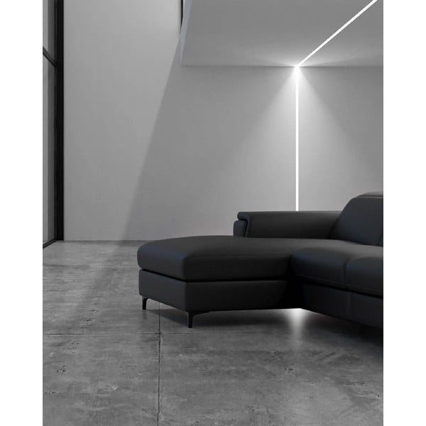 Tumši pelēks ādas stūra dīvāns (kreisais stūris) Brito – MESONICA-image-3