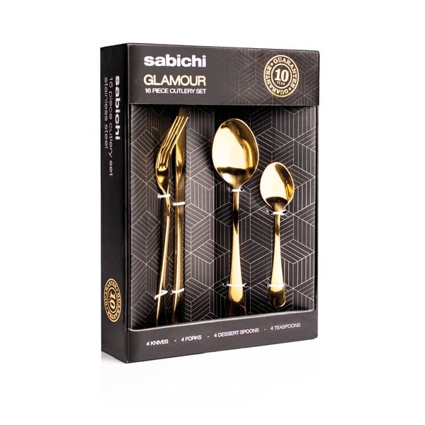 16 gab. zelta krāsas galda piederumu komplekts Sabichi-image-1