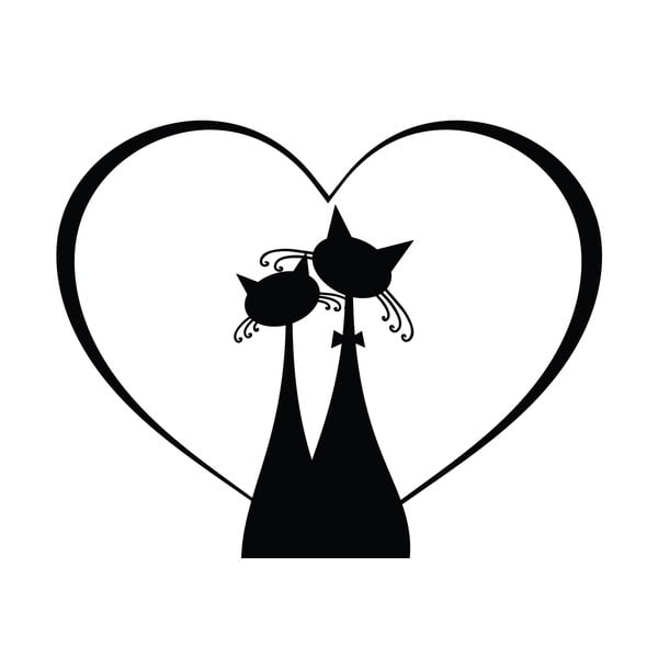 Melna uzlīme slēdzim Ambiance Cat Couple-image-2