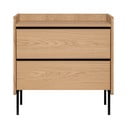 Dabīga toņa augsta kumode ar ozolkoka imitāciju 80x82 cm Wrap – Bonami Selection