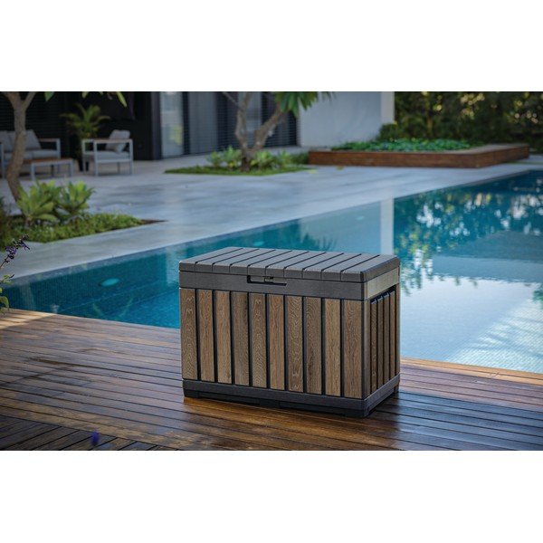 Tumši brūna plastmasas dārza uzglabāšanas kaste Deco – Keter-image-1