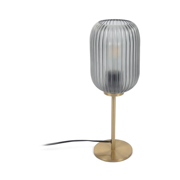 Galda lampa zelta krāsā ar stikla abažūru (augstums 40 cm) Hestia – Kave Home
