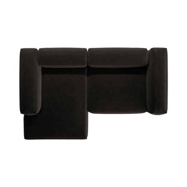 Melns stūra dīvāns (ar kreiso stūri/ar zvilni) Bergamo – Cosmopolitan Design-image-3
