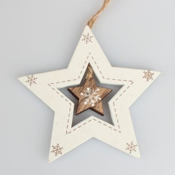 Balta zvaigznes formas piekaramais dekors Dakls Star