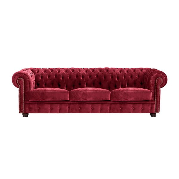 Sarkans dīvāns Max Winzer Norwin Velvet, 200 cm