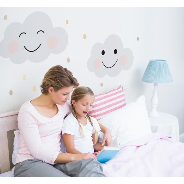 3 sienas uzlīmju komplekts Dekornik Clouds Smile-image-1