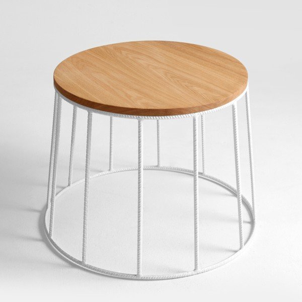Žurnālgaldiņš ar baltu struktūru un ozolkoka virsmu Custom Form Memo, ⌀ 50 cm-image-4