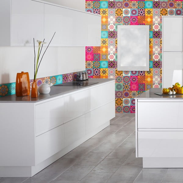 24 dekoratīvo sienas uzlīmju komplekts Ambiance Clarissa, 10 x 10 cm-image-1