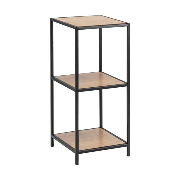 Melns/dabīga toņa grāmatplaukts ar ozolkoka imitāciju 37x83 cm Seaford – Actona-image-2