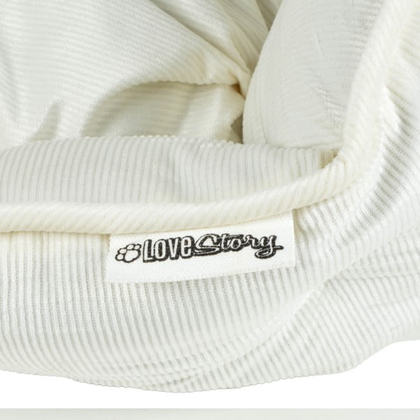 Krēmkrāsas gulta suņiem ø 40 cm – Love Story-image-1
