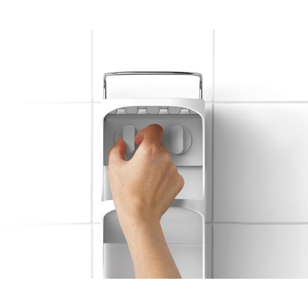 Balts pašnesošs plastmasas vannas istabas plaukts Capsule – Joseph Joseph-image-2