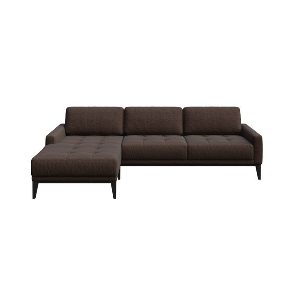 Brūns stūra dīvāns MESONICA Musso Tufted, kreisais stūris