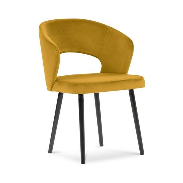 Dzeltens samta ēdamistabas krēsls Windsor & Co Sofas Elpis