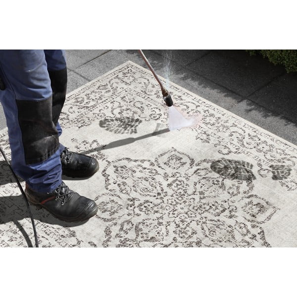 Pelēks un krēmkrāsas āra paklājs NORTHRUGS Tilos, 80 x 150 cm-image-3