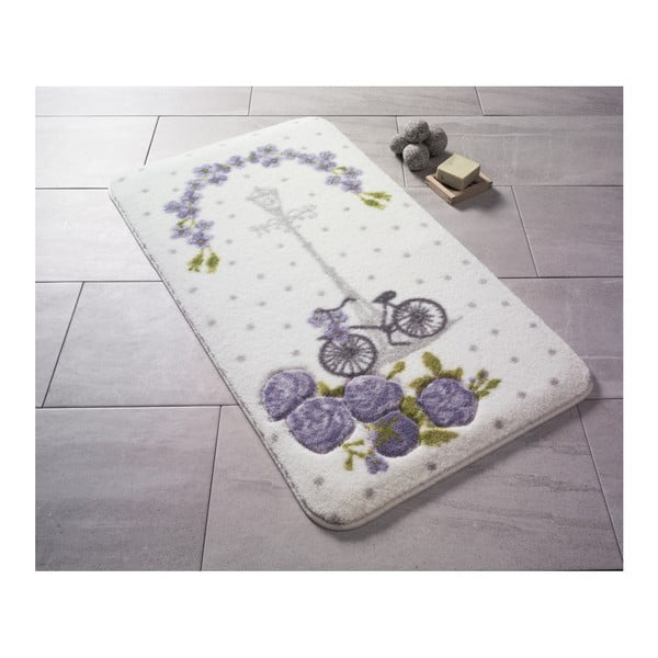 Violets vannas istabas paklājs ar rakstu Confetti Bathmats Vintage Bike, 80 x 140 cm