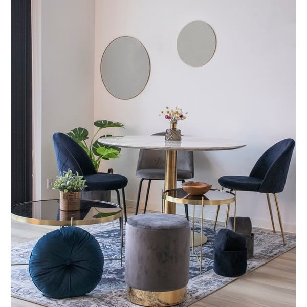 Apaļš ēdamgalds ar marmora imitācijas galda virsmu ø 110 cm Bolzano – House Nordic-image-1