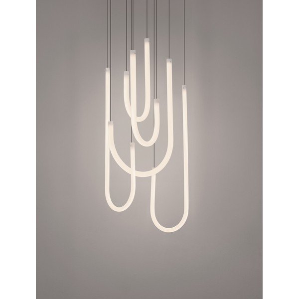 Balta/matēti melna tērauda LED piekaramā lampa ar regulējamu spilgtumu ar akrila stikla abažūru ø 50 cm Topaz – Nova Luce-image-2
