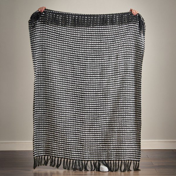 Melns pleds 125x150 cm Stab Stitch – Catherine Lansfield-image-3