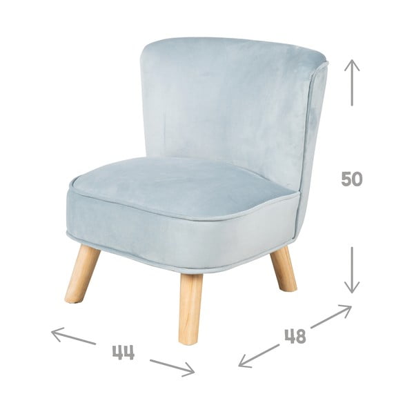 Gaiši zils samta bērnu atpūtas krēsls Lil Sofa – Roba-image-4