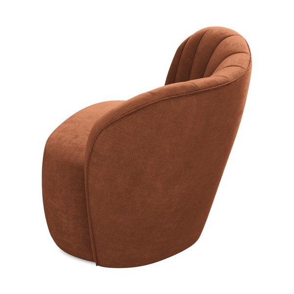 Terakotas oranžs atpūtas krēsls no šenila auduma Keloa – Makamii-image-3