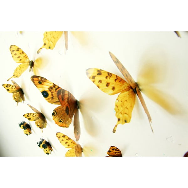 18 dzeltenu 3D uzlīmju komplekts Ambiance Butterflies