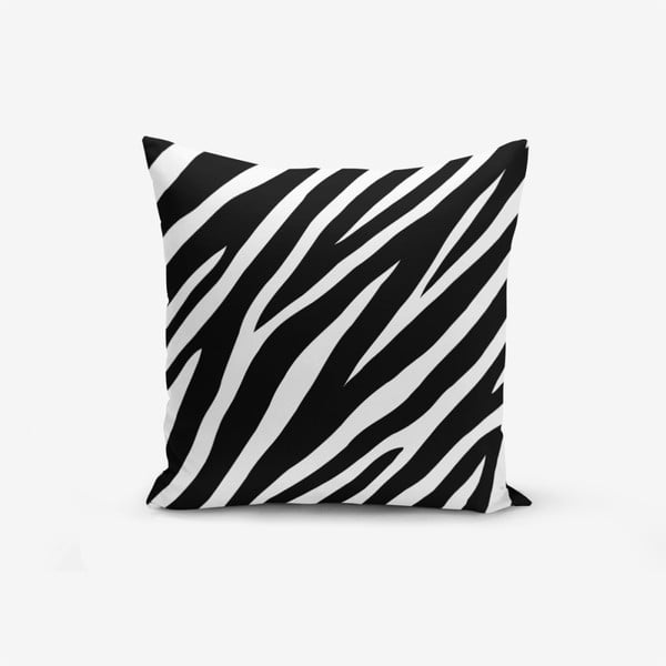 Melnbalta spilvendrāna Minimalist Cushion Covers Zebra, 45 x 45 cm